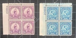 US Stamps-SC# 718 & 719 - Plate Block - MH - CV $29.50 - Picture 1 of 2