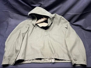 Vintage 40s WW2 United States Navy USN Pullover Hooded Rain Deck Parka Jacket M - Picture 1 of 14