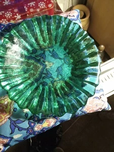light green glass Candy Dish, Ashtry - Picture 1 of 3
