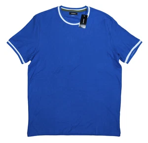 Alfani Textured Short Sleeve Crew Neck Pique Men's T-Shirt L NWT Blue Bright - Picture 1 of 2