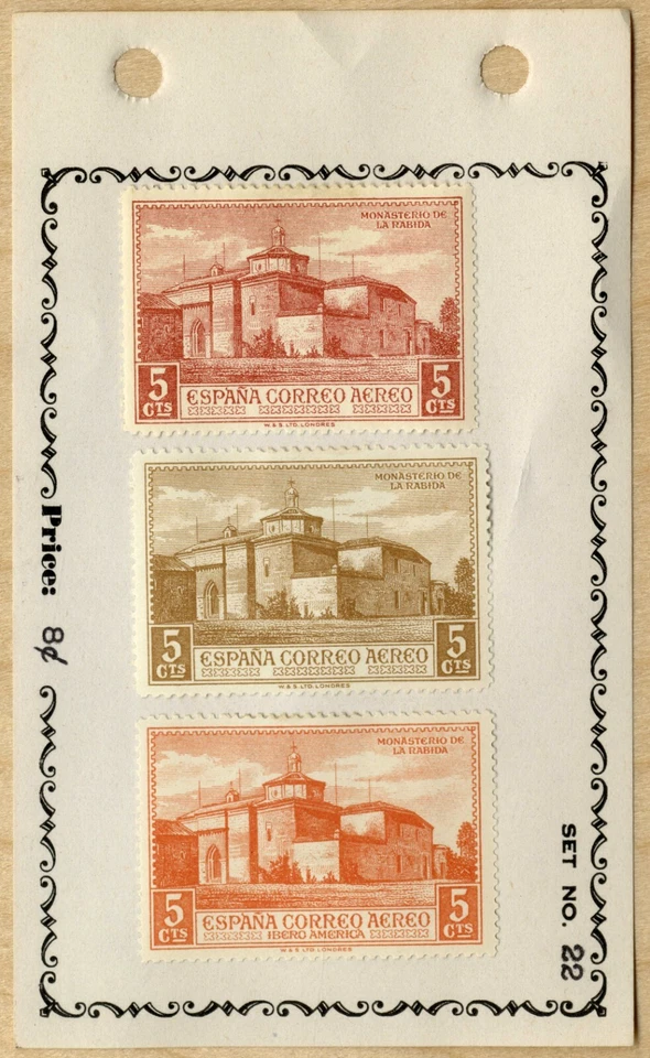 1930 SPAIN SPANISH-AMERICAN AIRMAIL🛩️ SET  Scott AP11, AP7 MLH - Image 1 of 1