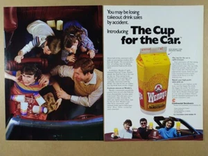 1985 Continental Bondware Wendy's Pick-Up Soda Cup vintage print Ad - Picture 1 of 1
