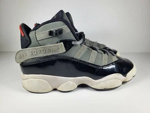 Nike Boys Jordan 6 Rings Size 4Y 323419-022 Gray Black Basketball Shoes Lace Up - Picture 1 of 8