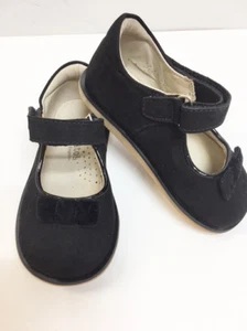 New Pazitos Infant Toddler Girls Children's Black Bow Topped Maryjane Shoe Sz 6 - Picture 1 of 1