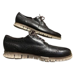 Zapatos Oxford Cole Haan Zerogrand.os marrón oscuro punta de ala completa para hombre talla 12M - Imagen 1 de 12