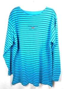 Dockers Women's Blue & Black Stripe Pullover Top Size 1X - Picture 1 of 4