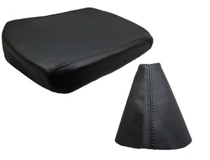 Balgata de engranaje de cuero de punto negro + cubierta reposabrazos se adapta a VOLKSWAGEN AMAROK (10-18) - Imagen 1 de 1