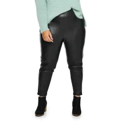 NWT Sonoma  X Denise Bidot Vegan Leather Leggings Plus 4X Black Pants Faux Moto - Image 1 of 4