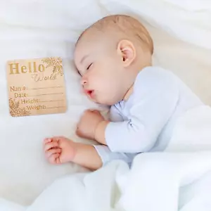 Wooden Baby Announcement Sign Wooden Baby Announcement Sign Birth Sweetie - Picture 1 of 14