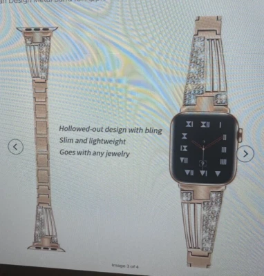 Reloj con correa de oro rosa marca WorryFree para Apple Watch Nuevo en caja Imitación Bling Nuevo en caja Nuevo Foto 1 de 4