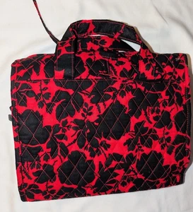 Vera Bradley Cosmetic Bag Hanging Quilted Travel Organizer Silhouette Floral Red - Picture 1 of 7