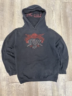 Moletom com capuz vintage Y2K Fox Racing Deluxe skatista grunge motocross moto sujeira raro tamanho M - Imagem 1 de 4