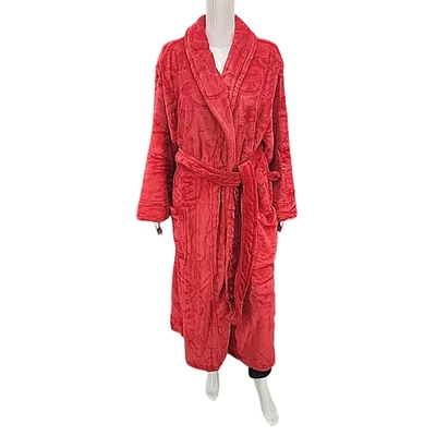 $140 Natori женщин 3 X плюс размер красный гостиной плюшевый поясом халат с карманами - Изображение 1 из 4
