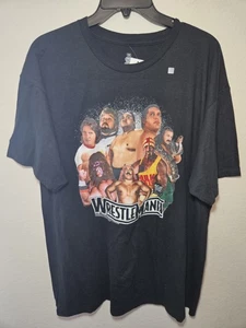 Camiseta Para Hombres WWE Legends Wrestlemania Legacy Retro Manga Corta Negra Talla 2XL - Imagen 1 de 14