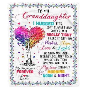Personalisierte Enkelin Sherpa Decke Wunschname Kuschelig Familie Andenken - Bild 1 von 4