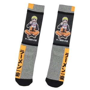 Naruto Shippuden Socks Anime Manga Men's Ichiraku Ramen Athletic Crew Socks - Picture 1 of 3