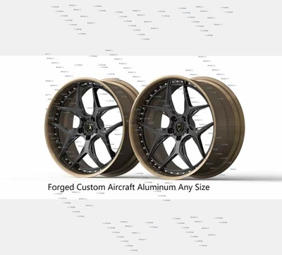 4X for Lamborghini Urus 24" two-piece forged gloss black rims in brushed bronze - Image 1 of 4