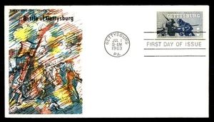 Mayfairstamps US FDC 1963 Battle of Gettysburg Comic Cachet First Day Cover aau_ - Picture 1 of 2