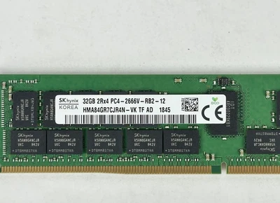 32GB 2Rx4 PC4-2666V-R SK Hynix 1x ECC RDIMM DDR4 RAM Memory HMA84GR7CJR4N-VK - Image 1 of 4