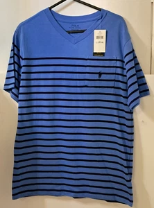 BOYS RALPH LAUREN POLO SS PULL OVER SHIRT BLUE SIZE LARGE (12-14) NWT - Picture 1 of 4