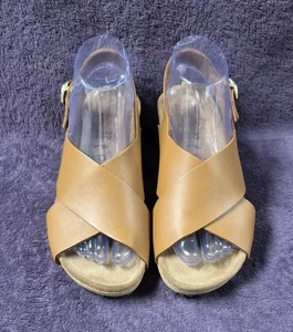 Sandalia de cuña Birkenstock Papillio Samira con hebilla de cuero marrón jengibre 37 6  - Imagen 1 de 10