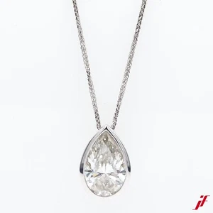 Halskette mit Anhänger 585/14K Weißgold 1 Diamant Tropfen 5,03ct IGI Exp. CVD - Bild 1 von 3