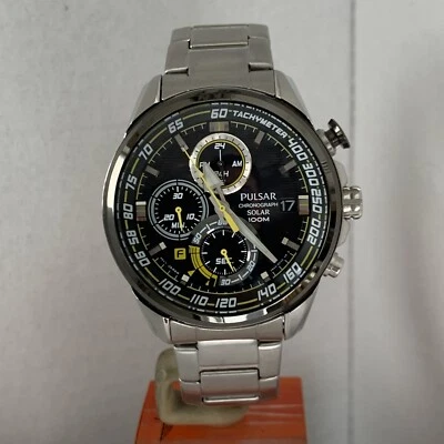 Pulsar By Seiko Men's Solar Chronograph Date S/Steel Bracelet Watch PZ6003X1 - image 1 of 4