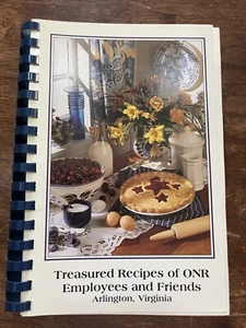 Vintage 1996 Treasured Recipes of ONR Employees and Friends Arlington Va. Spiral - Picture 1 of 11