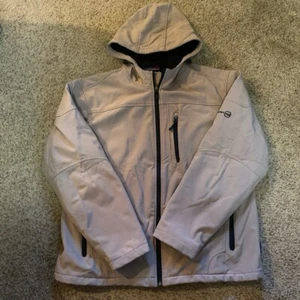 Men’s Free Country Reversible Warm Winter Coat Size XL Polyester Beige Tan - Picture 1 of 3