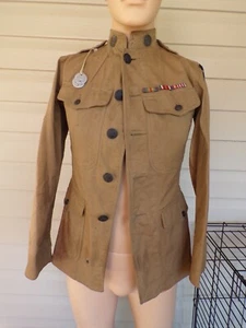 WW1 AEF Summer Weight Cotton Jacket Nice Bullion Patch. Named and ID'ed - Picture 1 of 11
