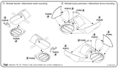 CMK UNDERCARRIAGE SET FOR Me 410B REVELL/MONOGRAM 1/48 ART. 4166 - Immagine 1 di 2