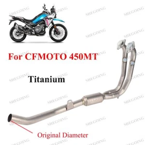 For CF-MOTO 450MT Motorcycle Exhaust Front Link Pipe Titanium Original Connector - Picture 1 of 8