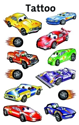 Small Racing Car Temporary Tattoo Transfers for Kids Children Parties 56685 - Image 1 of 3