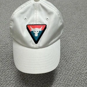 Under Armour Project Rock Hat Youth OS White/Teal/Pink Adjustable Free Fit Cap - Picture 1 of 6