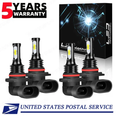 9005 + 9006 LED Headlight Bulbs Kit High Low Beam 4x For Buick LeSabre 2000-2005 - Image 1 of 4