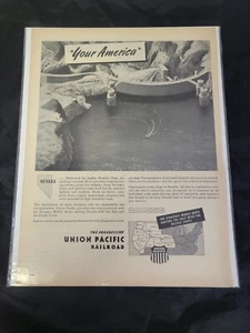 1940's Union Pacific Railroad Your America Nevada Original Print Ad - Picture 1 of 2