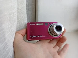 🔥RARE PINK Sony Cyber-shot P200 7.2MP digital compact camera🔥WORKing FULL Set - Picture 1 of 7