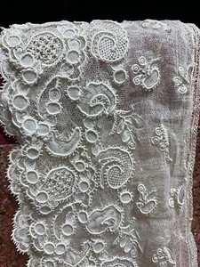 Antique Lace Vtg Tea Stained cream 60” 3” wide - Picture 1 of 4