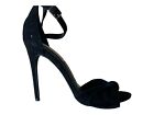 Steve Madden Dixie Stiletto Heels Womens Size 8M Ankle Strap Leather Black Shoes