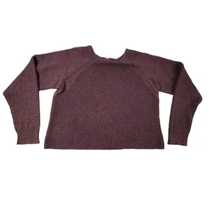 Lunya Brown Cozy Pima Cotton Alpaca Sweater Crewneck Waffle Womens Small Knit - Picture 1 of 4