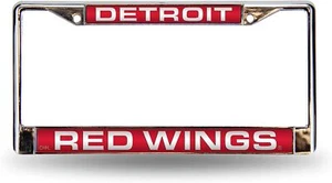 Detroit Red Wings NHL Chrome Metal Laser Cut License Plate Frame - Picture 1 of 6