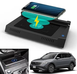 Auto Wireless Charger 15W Qi Kabelloses kfz-Ladegerät für VW Tiguan BJ 2016-2024 - Bild 1 von 8