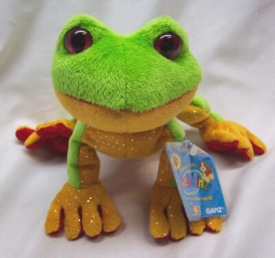 GANZ Webkinz Lil' Kinz BRIGHT GREEN TREE FROG 6" Plush Stuffed Animal Toy NEW - Image 1 of 4