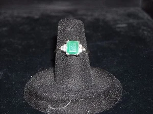 517 14k Weißgold Smaragd Diamant Ring 1,12 ct 0,18 ct Diamant G VS 2 Gr. 5,5 - Bild 1 von 8