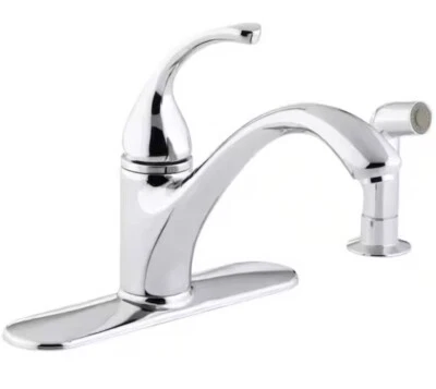 KOHLER K-10412-CP Forté Cromo Manija Única Fregadero de Cocina Grifo y Kit de Spray Lateral Foto 1 de 4
