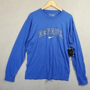 Rare Men's Nike DePaul Blue Demons Long Sleeve Shooting Shirt Men Medium - Picture 1 of 9
