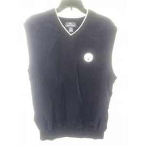 Antigua Pittsburgh Steelers Vest Mens Medium Black Vintage NFL Sleeveless Jacket - Picture 1 of 7