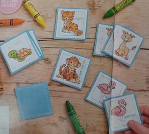 Animal Matching cross stitch PATTERN ONLY, Carefully removed from a magazine - Picture 1 of 1