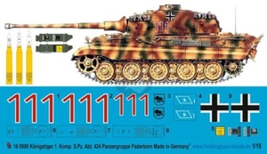 Peddinghaus 1/16 Tiger II Tank Markings s.Pz.Abt.424 Panzergruppe Paderborn 990 - Picture 1 of 1