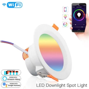 Smart LED Downlight RGB W+C 7W Work With Alexa Google Home Hub Required - Picture 1 of 14